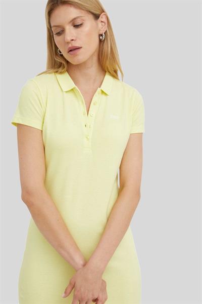 Boss Pamuklu Kadın Polo Yaka Elbise Sarı