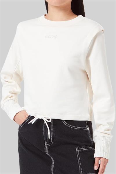 Boss Pamuklu Kadın Sweatshirt Beyaz 118