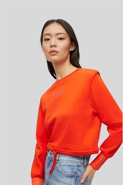 Boss Pamuklu Kadın Sweatshirt Turuncu 821