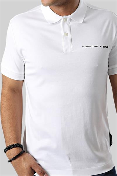 Boss Polo Yaka Erkek Beyaz T-Shirt Beyaz 100