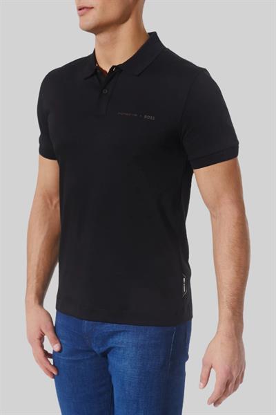 Boss Polo Yaka Erkek Beyaz T-Shirt Siyah
