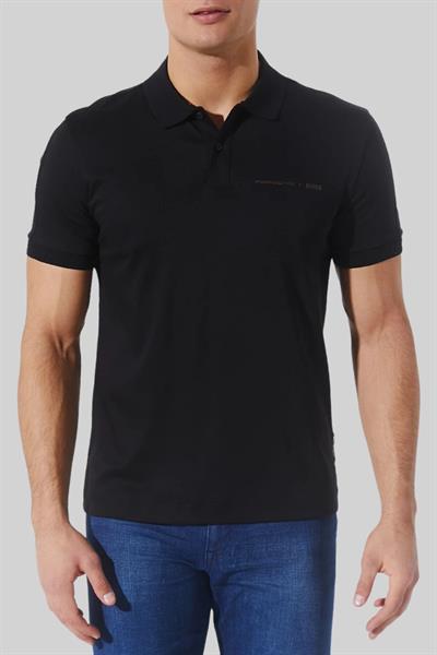 Boss Polo Yaka Erkek Beyaz T-Shirt Siyah