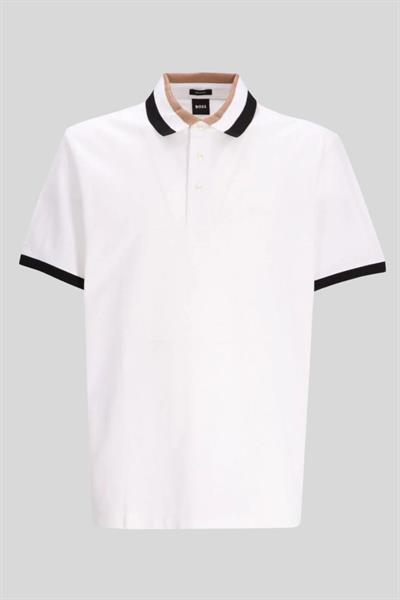 Boss Polo Yaka Erkek T-Shirt Beyaz 100