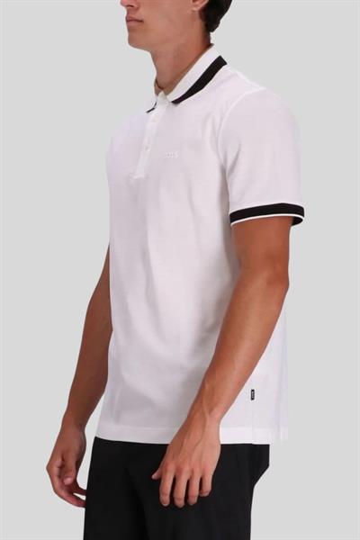 Boss Polo Yaka Erkek T-Shirt Beyaz 100