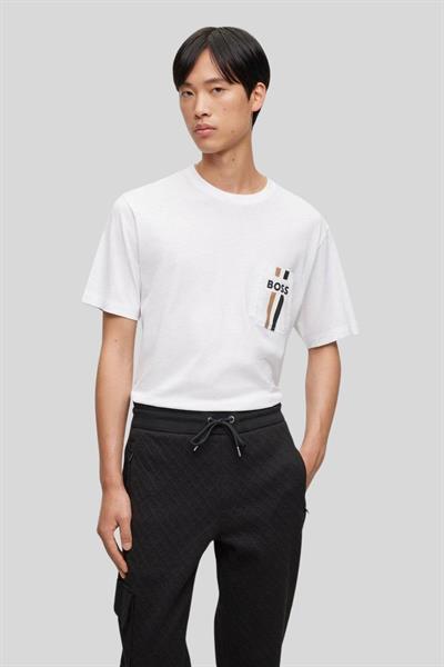 Boss Regular Fit Bisiklet Yaka Erkek Beyaz T-Shirt Beyaz 100