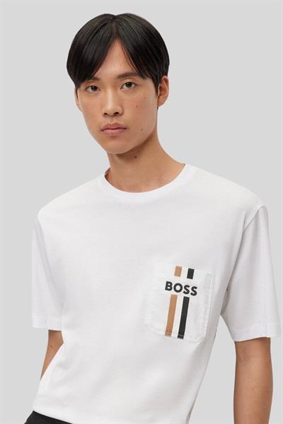 Boss Regular Fit Bisiklet Yaka Erkek Beyaz T-Shirt Beyaz 100
