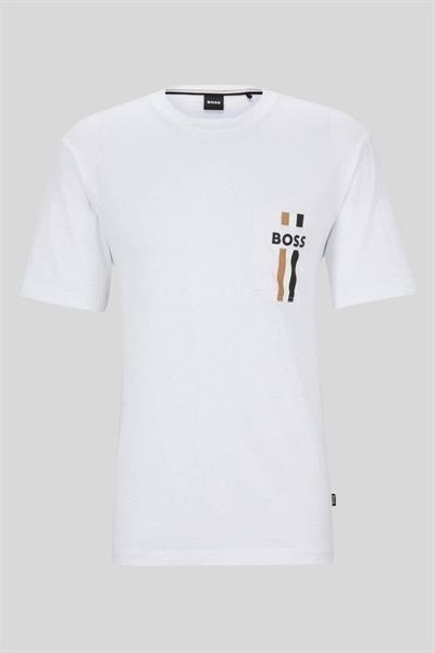 Boss Regular Fit Bisiklet Yaka Erkek Beyaz T-Shirt Beyaz 100