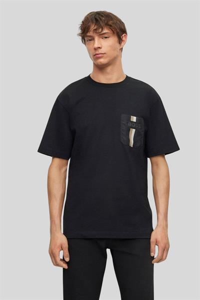 Boss Regular Fit Bisiklet Yaka Erkek Beyaz T-Shirt Siyah