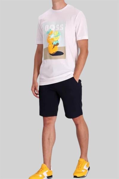 Boss Regular Fit Bisiklet Yaka Erkek Beyaz T-Shirt Beyaz 100