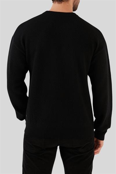 Boss Regular Fit Bisiklet Yaka Erkek Kazak Siyah