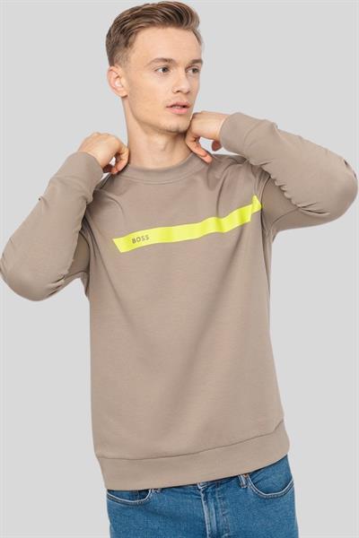 Boss Regular Fit Bisiklet Yaka Erkek Sweatshirt Yeşil