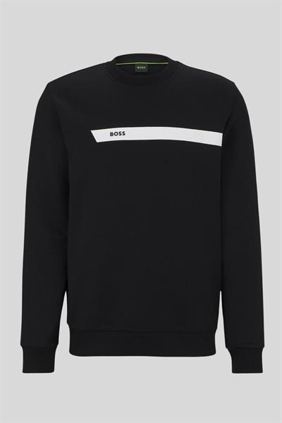 Boss Regular Fit Bisiklet Yaka Erkek Sweatshirt Siyah