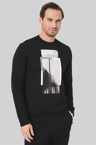 Boss Regular Fit Bisiklet Yaka Erkek Sweatshirt Siyah 002