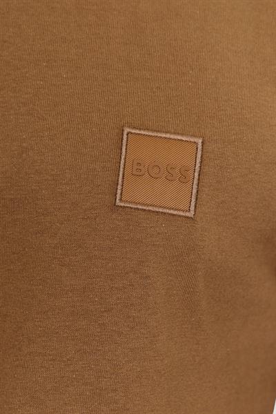 Boss Regular Fit Bisiklet Yaka Erkek Sweatshirt Bej