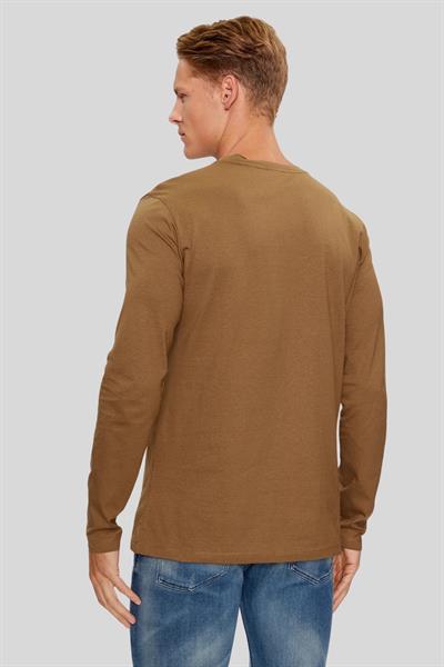 Boss Regular Fit Bisiklet Yaka Erkek Sweatshirt Bej
