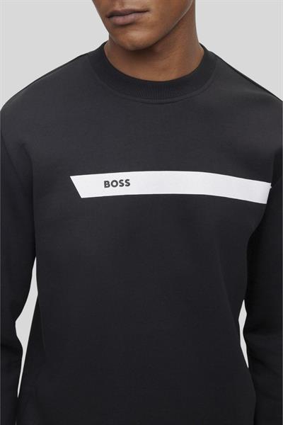 Boss Regular Fit Bisiklet Yaka Erkek Sweatshirt Siyah