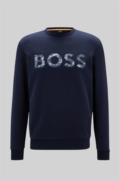 Boss Regular Fit Bisiklet Yaka Erkek Sweatshirt Lacivert 404