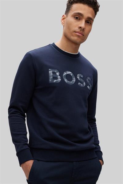 Boss Regular Fit Bisiklet Yaka Erkek Sweatshirt Lacivert 404