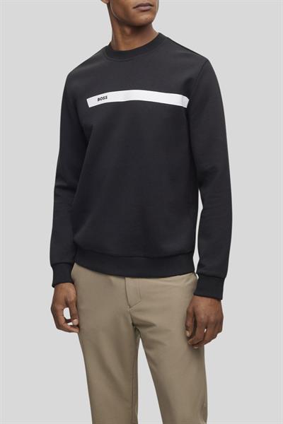 Boss Regular Fit Bisiklet Yaka Erkek Sweatshirt Siyah