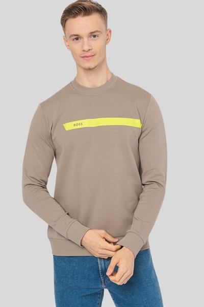 Boss Regular Fit Bisiklet Yaka Erkek Sweatshirt Yeşil