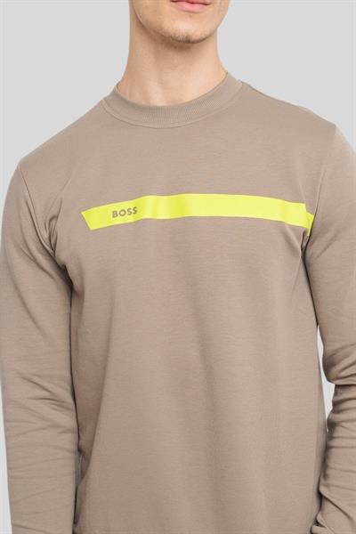 Boss Regular Fit Bisiklet Yaka Erkek Sweatshirt Yeşil