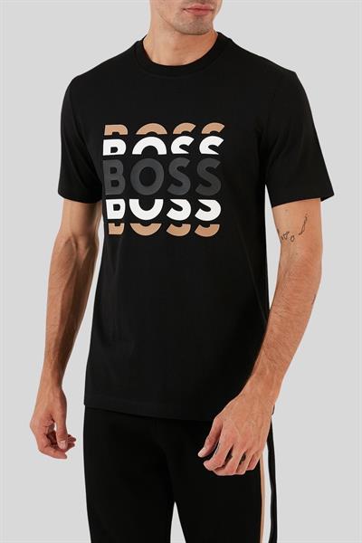 Boss Regular Fit Bisiklet Yaka Erkek T-Shirt Siyah