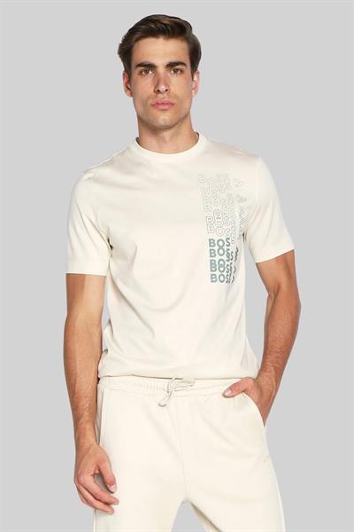 Boss Regular Fit Bisiklet Yaka Erkek T-Shirt Krem 131