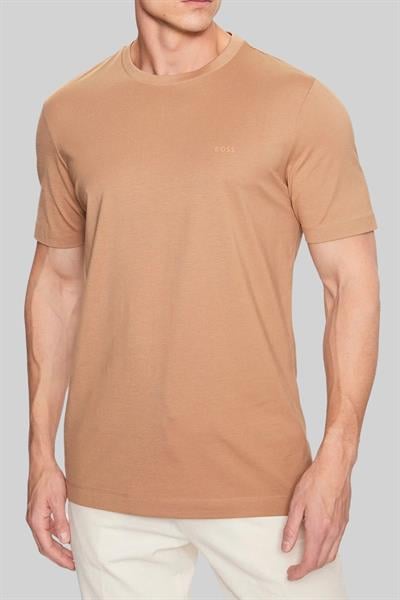 Boss Regular Fit  Bisiklet Yaka Erkek T-Shirt Bej 260