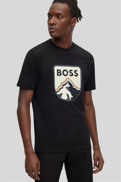 Boss Regular Fit Bisiklet Yaka Erkek T-Shirt Siyah