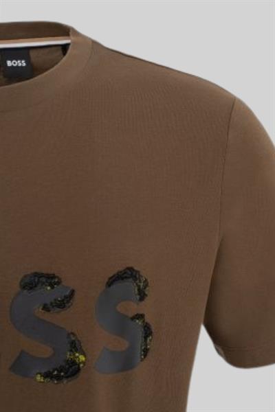 Boss Regular Fit Bisiklet Yaka Erkek T-Shirt Kahverengi