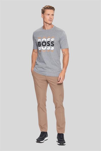 Boss Regular Fit Bisiklet Yaka Erkek T-Shirt Gri 041