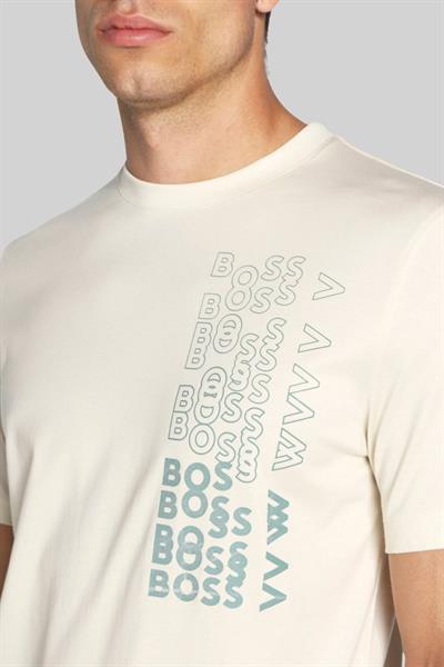 Boss Regular Fit Bisiklet Yaka Erkek T-Shirt Krem 131