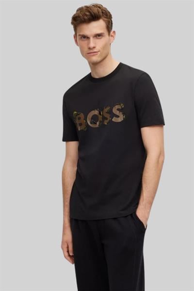 Boss Regular Fit Bisiklet Yaka Erkek T-Shirt Siyah