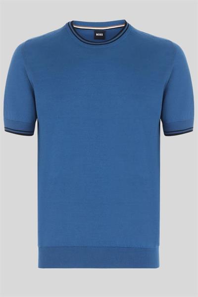 Boss Regular Fit Bisiklet Yaka Erkek T-Shirt Mavi 424