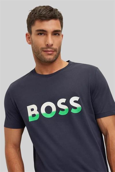 Boss Regular Fit Bisiklet Yaka Erkek T-Shirt Mavi 402