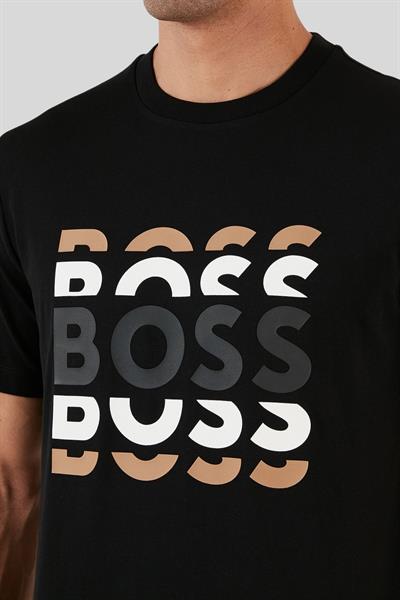 Boss Regular Fit Bisiklet Yaka Erkek T-Shirt Siyah