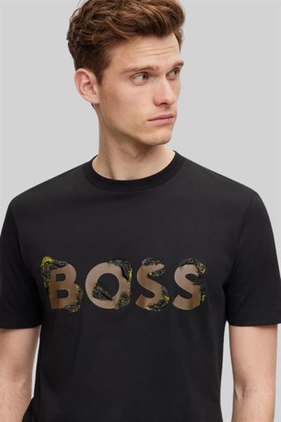 Boss Regular Fit Bisiklet Yaka Erkek T-Shirt Siyah