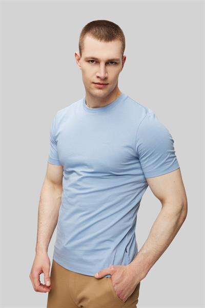Boss Regular Fit  Bisiklet Yaka Erkek T-Shirt Mavi 492