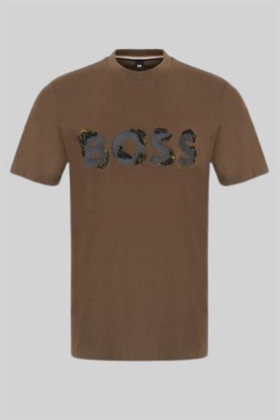 Boss Regular Fit Bisiklet Yaka Erkek T-Shirt Kahverengi