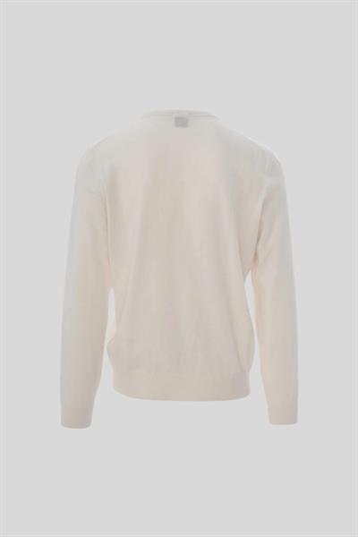 Boss Regular Fit Bisiklet Yaka Erkek Yün Kazak Krem 131
