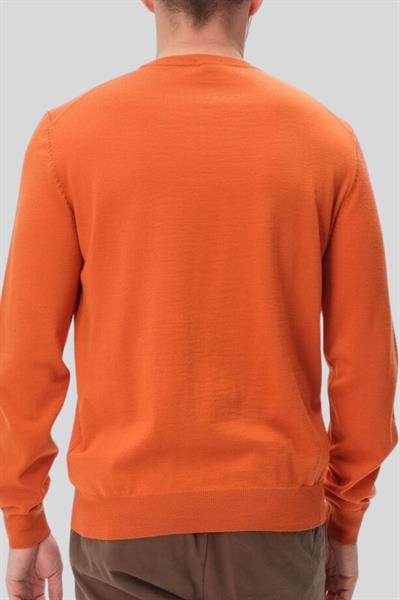 Boss Regular Fit Bisiklet Yaka Erkek Yün Kazak Turuncu 801