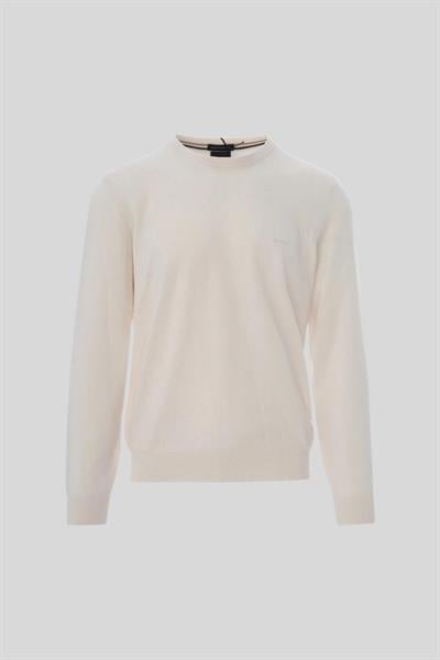 Boss Regular Fit Bisiklet Yaka Erkek Yün Kazak Krem 131