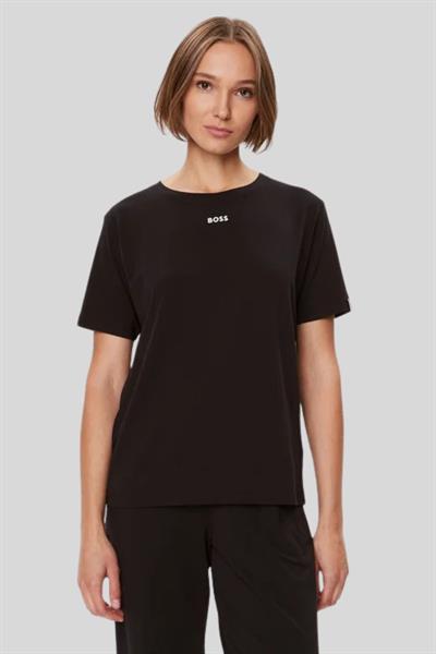 Boss Regular Fit Bisiklet Yaka Kadın T-Shirt Siyah