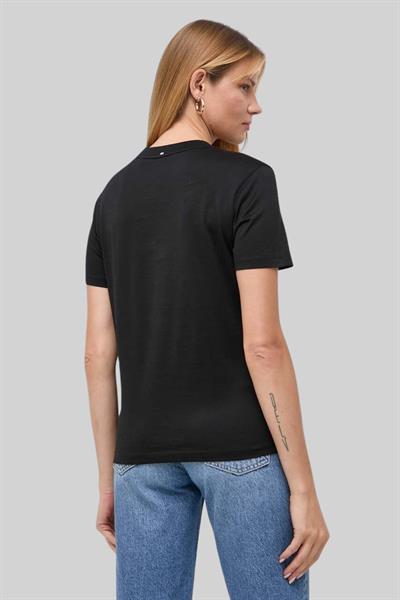 Boss Regular Fit Bisiklet Yaka Kadın T-Shirt Siyah