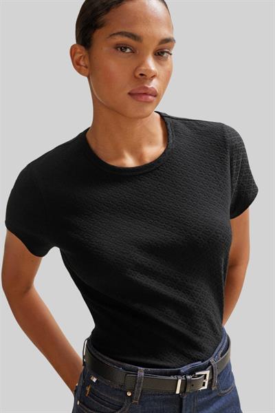 Boss Regular Fit  Bisiklet Yaka Kadın T-Shirt Siyah