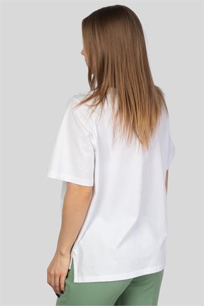 Boss Regular Fit Bisiklet Yaka Kadın T-Shirt Beyaz 100