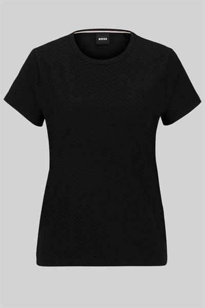 Boss Regular Fit  Bisiklet Yaka Kadın T-Shirt Siyah