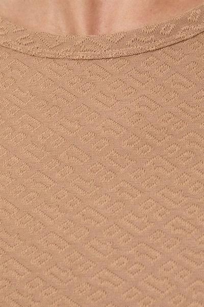 Boss Regular Fit  Bisiklet Yaka Kadın T-Shirt Bej 260