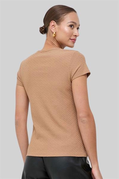 Boss Regular Fit  Bisiklet Yaka Kadın T-Shirt Bej 260