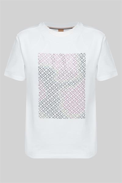 Boss Regular Fit Bisiklet Yaka Kadın T-Shirt Beyaz 100